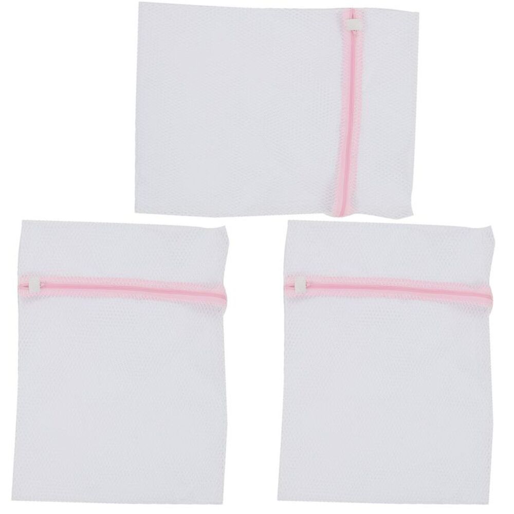Household Laundry Clothes Underwear Mesh Zippered Washing Bag 3pcs